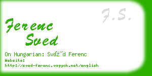 ferenc sved business card